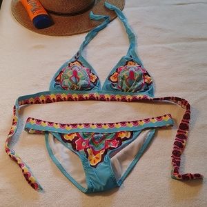 NWOT Blue Pattern Bikini